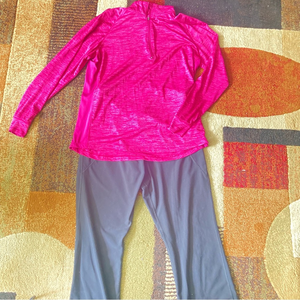 PD&C Pink Long Sleeve Top with black Pants